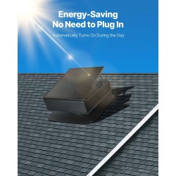 Kattotuuletin ullakolle aurinkokäyttöinen 35W monokiteisellä aurinkopaneelilla harjaton tasavirtamoottori automaattinen lämpö ja