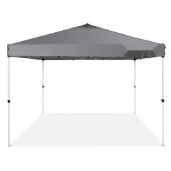 Pop up katos 304 8 x 304 8 cm 250D PU hopeapinnoitettu tummanharmaa hiiliteräsrunko