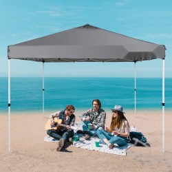 Pop up -katos 304,8 x 304,8 cm 250D PU hopeapinnoitettu tummanharmaa hiiliteräsrunko