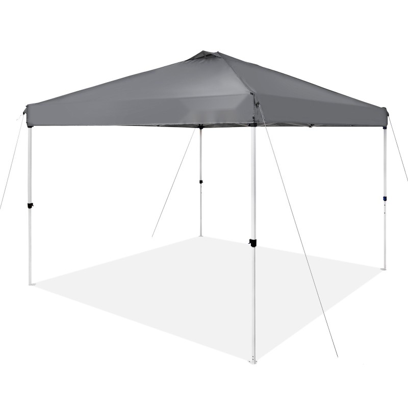 Pop up -katos 304,8 x 304,8 cm 250D PU hopeapinnoitettu tummanharmaa hiiliteräsrunko