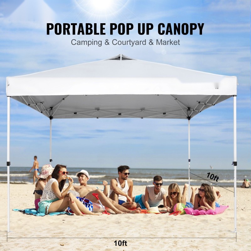 Pikapystytettävä juhlateltta 250D PU-kate hiiliteräsrunko 304,8 x 304,8 cm valkoinen kuljetuslaukku