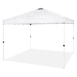 Pikapystytettävä juhlateltta 250D PU-kate hiiliteräsrunko 304,8 x 304,8 cm valkoinen kuljetuslaukku