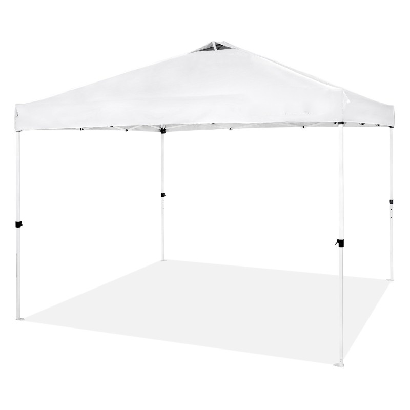 Pikapystytettävä juhlateltta 250D PU-kate hiiliteräsrunko 304,8 x 304,8 cm valkoinen kuljetuslaukku