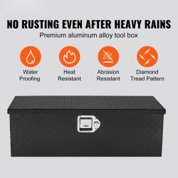 Alumiiniseoksinen työkalulaatikko timanttikuvioitu lukollinen kansi 2 avainta 64 l musta