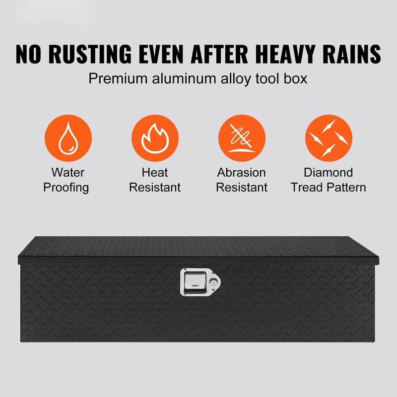 Alumiininen työkalulaatikko lava-autoihin musta timanttikuvioitu 990 x 330 x 254 mm