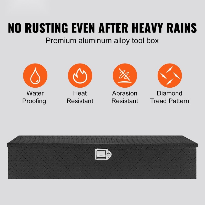 Alumiininen työkalulaatikko 1219x381x381 mm lavaan vesitiivis lukittava