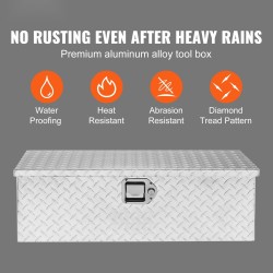 Alumiininen timanttikuvioitu työkalulaatikko 76,2 x 33 x 24,4 cm 64 l hopea