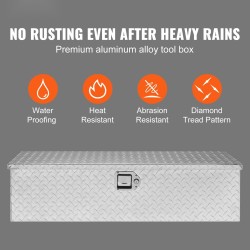 Työkalulaatikko alumiiniseoksesta 99×33×25 cm lava-autoihin hopea timanttikuvioitu