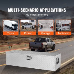 Työkalulaatikko alumiiniseoksesta 99×33×25 cm lava-autoihin hopea timanttikuvioitu