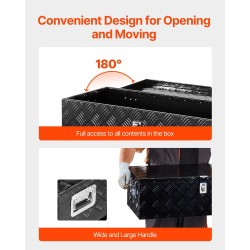 Työkalulaatikko alumiininen 762x330x244 mm musta sivukahvalla lukittava lavalle perävaunuun