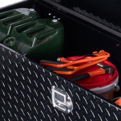 Työkalulaatikko alumiinista timanttikuvioitu lukolla ja sivukahvoilla 1244x381x381 mm musta