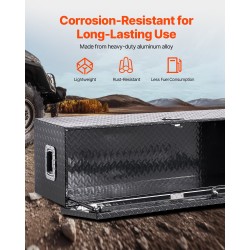 Työkalulaatikko alumiinista timanttikuvioitu lukolla ja sivukahvoilla 1244x381x381 mm musta