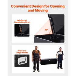 Työkalulaatikko alumiinista timanttikuvioitu lukolla ja sivukahvoilla 1244x381x381 mm musta