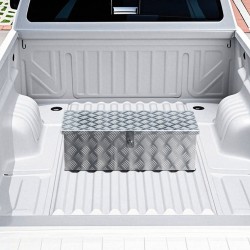 Työkalulaatikko alumiininen 30×13×9,6 tuumaa lukolla sivukahvoilla hopea