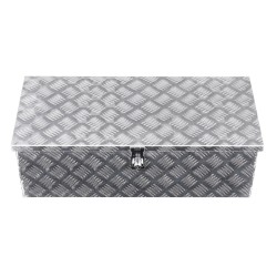 Työkalulaatikko alumiininen 30×13×9,6 tuumaa lukolla sivukahvoilla hopea