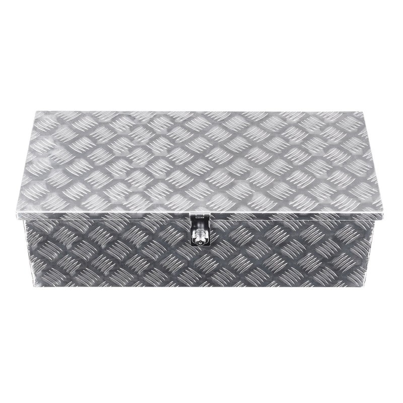 Työkalulaatikko alumiininen 30×13×9,6 tuumaa lukolla sivukahvoilla hopea