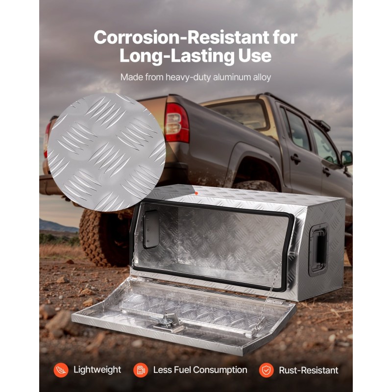 Raskaan käytön alumiininen työkalulaatikko 762x330x330 mm sivukahvolla T-lukolla