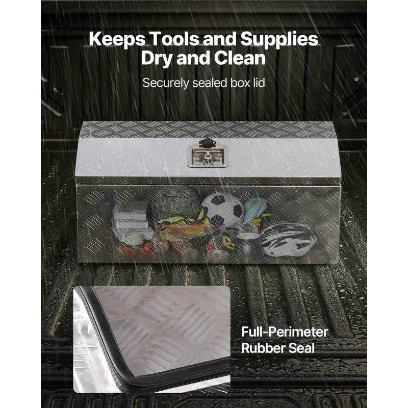 Raskaan käytön alumiininen työkalulaatikko 762x330x330 mm sivukahvolla T-lukolla