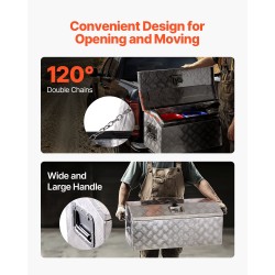 Raskaan käytön alumiininen työkalulaatikko 762x330x330 mm sivukahvolla T-lukolla