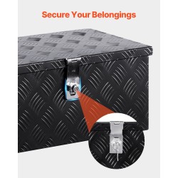 Alumiininen työkalulaatikko ajoneuvon lavalle 508x305x241 mm musta lukolla ja sivukahvalla