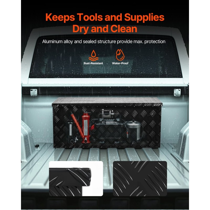 Työkalulaatikko alumiiniseoksesta musta 899 x 370 x 370 mm lukollinen liukuva hylly