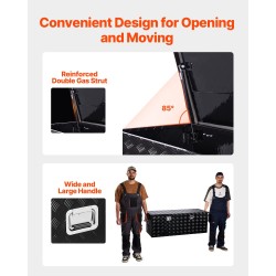 Alumiininen raidallinen työkalulaatikko lava-autoon 1219×495×445 mm lukolla sivukahvalla musta