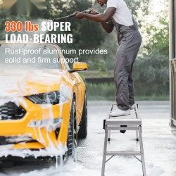 Taitettava alumiininen työalusta 150 kg kantavuus 50,8 cm korkeus luistamaton pinta