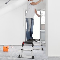 Taitettava alumiininen työalusta kantavuus 200 kg korkeus 48,7 cm liukuestejalat