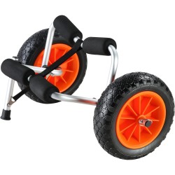 Kajakki ja kanootinkuljetuskärry alumiinirunko 113 4 kg kantavuus 25 4 cm täyskumirenkaat taitettava