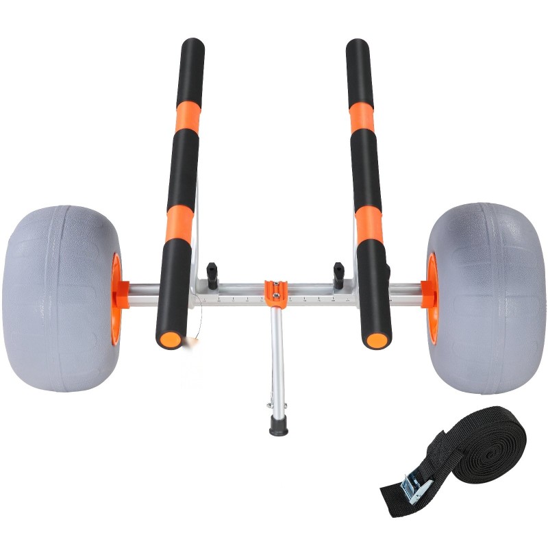 Kajakkikärry alumiinirunko 158,8 kg 30,5 cm renkaat taittuva säädettävä leveys liukumaton tukijalka