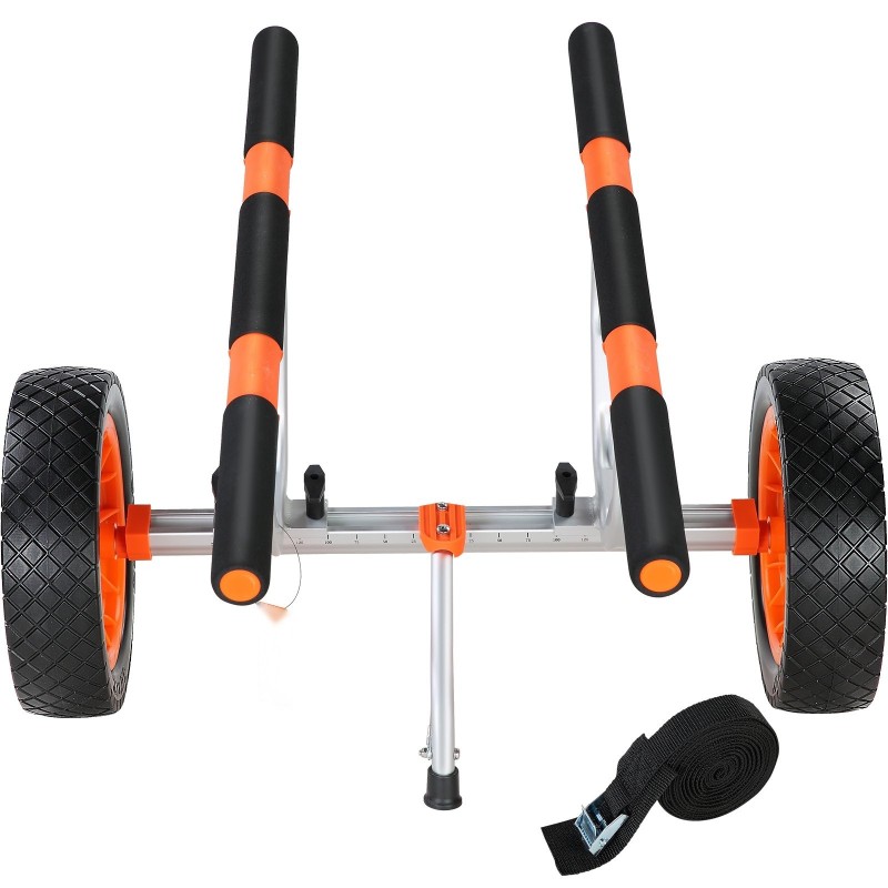 Kajakkikärry alumiiniseosrunko 204,1 kg kantavuus 30,5 cm kiinteät renkaat säädettävä leveys