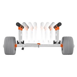 Kajakkikärry alumiiniseosrunko 158,8 kg kantavuus 30,5 cm puhallettavat polyuretaanirenkaat kaksi sidontaliinaa