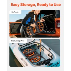 Kajakkikärry hiiliteräsrunko 149,7 kg kantavuus 38,1 cm täyskumirenkaat kokoontaitettava