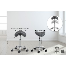 Ergonominen satulatuoli pyörillä säädettävä korkeus työhön ja kotiin