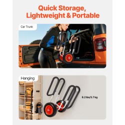 Kajakkikärry alumiiniseosrunko 68 kg kantavuus täyskumirenkaat 25 cm räikkäkiristyshihna SUP-laudoille ja surffilaudoille