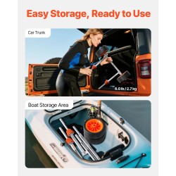 Kajakki ja SUP-kärry 304-ruostumaton teräsrunko 113,4 kg kantavuus 19,1 cm täyskumirenkaat