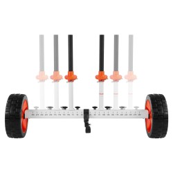 Kajakki kanootti SUP-lauta kärry alumiiniseosrunko 104 kg kantavuus umpinaiset 25,4 cm renkaat