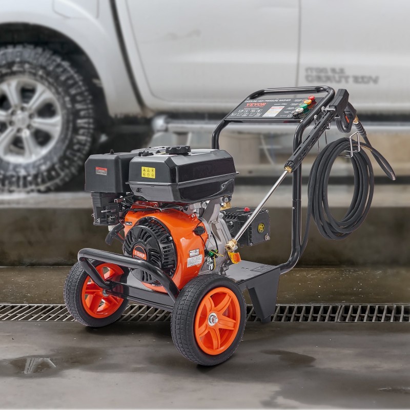 Korkeapainepesuri bensiinimoottorinen 390cc 4400 PSI 4.0 GPM kuparipumppu 5 suutinta