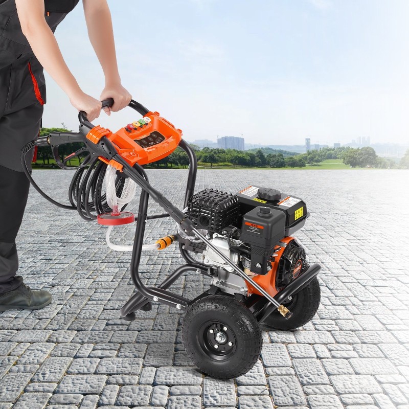 Korkeapainepesuri polttomoottorilla 3500 PSI 10 L/min 8 m letku 5 suutinta
