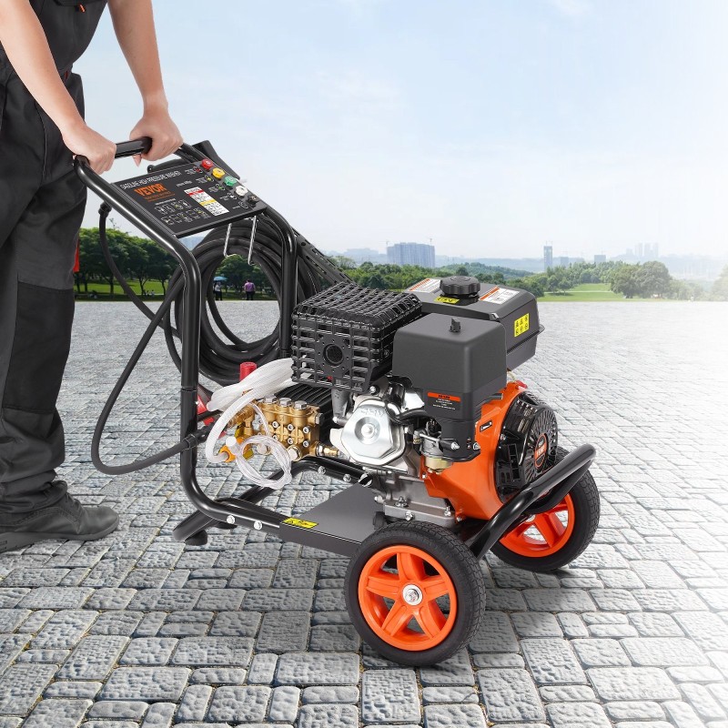 Bensiinikäyttöinen painepesuri 4400 PSI 15 L/min kuparipumpulla 5 suutinta