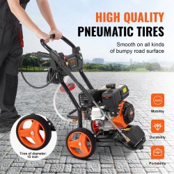 Bensiinikäyttöinen korkeapainepesuri 3950 psi 10 l/min 10 m letku 5 suutinta