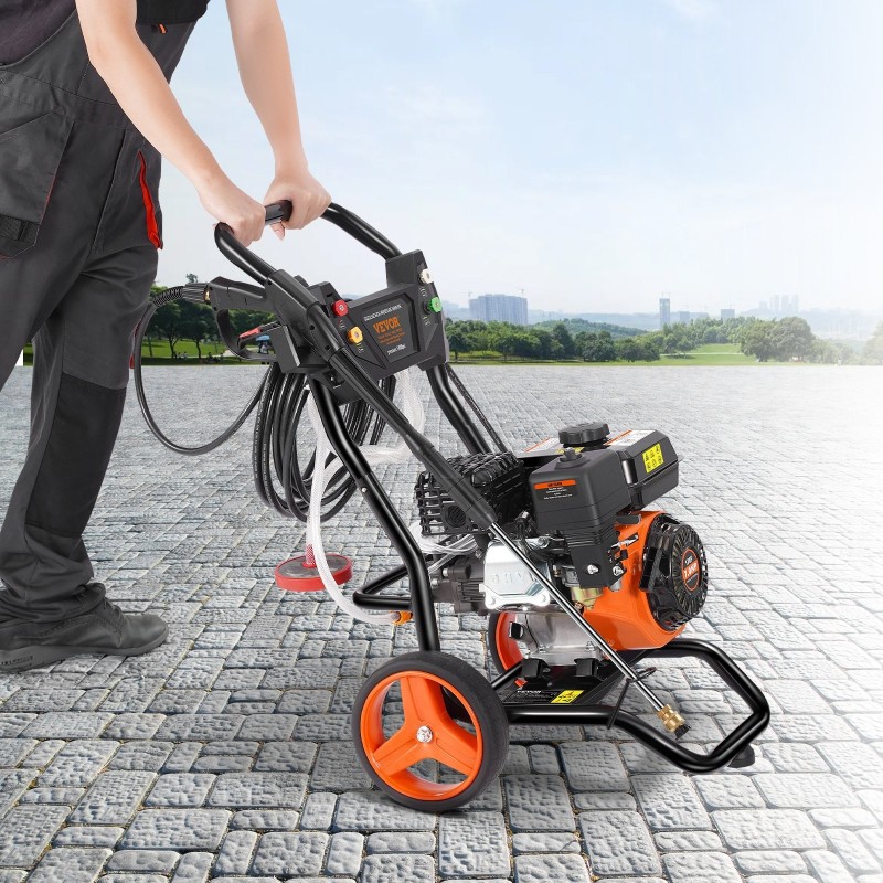 Korkeapainepesuri bensiinamoottorilla 3400 psi 10 l/min alumiinipumppu 5 suutinta