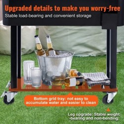 Liikuteltava juomajäähdytin 75,7 l teräsrunko musta pyörillä pullonavaajalla