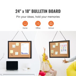 Korkkitaulu kaksipuolinen korkki ja aaltopahvi MDF-tarrakehys 457x609 mm 10 nastaa toimistoihin