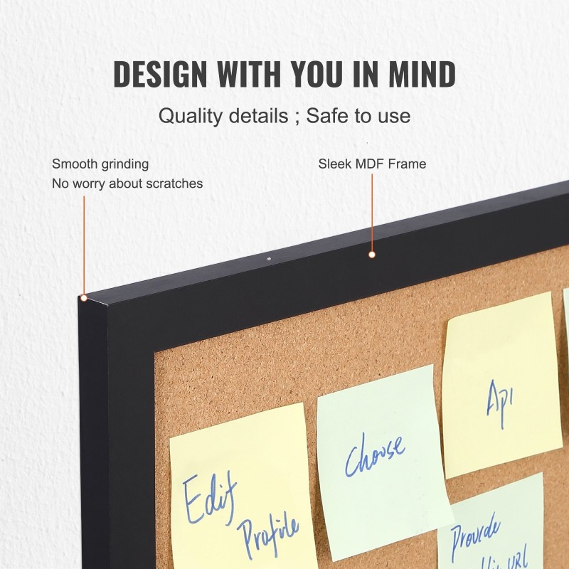 Korkkitaulu kaksipuolinen korkki ja aaltopahvi MDF-tarrakehys 457x609 mm 10 nastaa toimistoihin