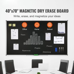 Magneettinen musta kirjoitustaulu 1750 x 1000 mm alumiinikehyksellä hunajakennolevyllä kuivapyyhittävä pinta