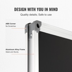 Magneettinen musta kirjoitustaulu 1750 x 1000 mm alumiinikehyksellä hunajakennolevyllä kuivapyyhittävä pinta