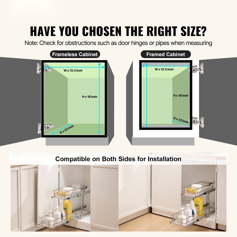 Ulosvedettävä kaksitasoinen kaappijärjestin teräsrunko PP-mattapinnat 334 x 563 x 485 mm