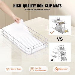 Ulosvedettävä kaksitasoinen kaappijärjestin teräsrunko PP-mattapinnat 334 x 563 x 485 mm