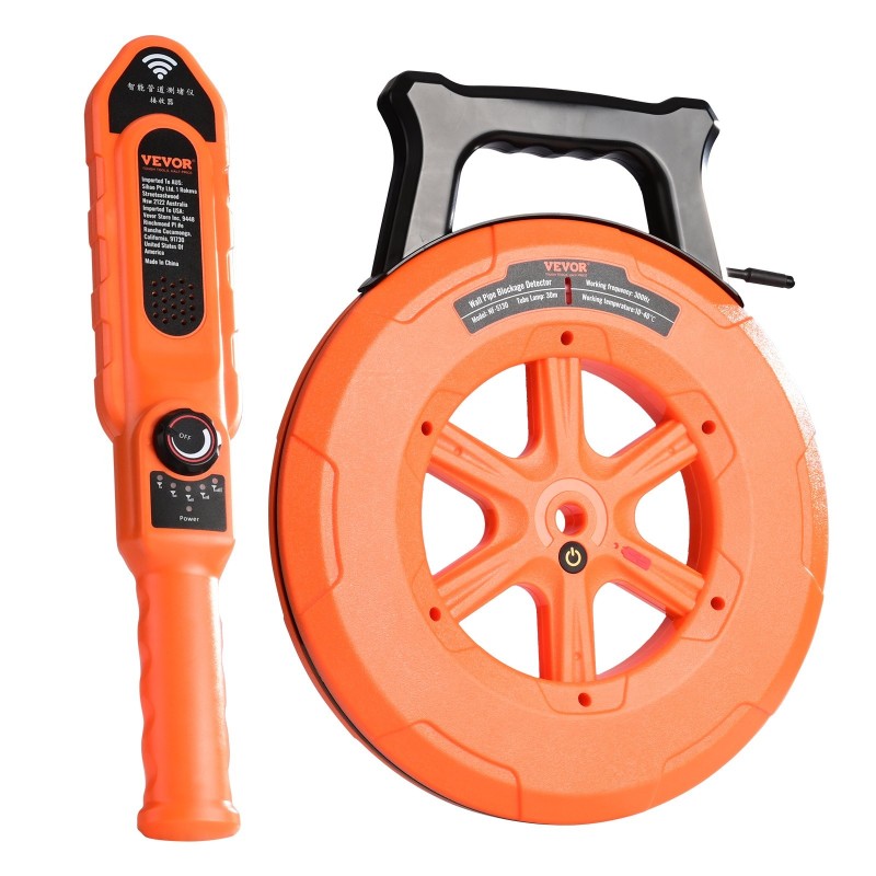 Putkitukosten paikannin 30 metrin kaapelilla ABS-muovinen IP67 vesitiivis muovi- ja metalliputkille